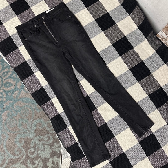 Rag & Bone amazing shape glitter coated dash stretchy charcoal black jeans - Picture 2 of 8